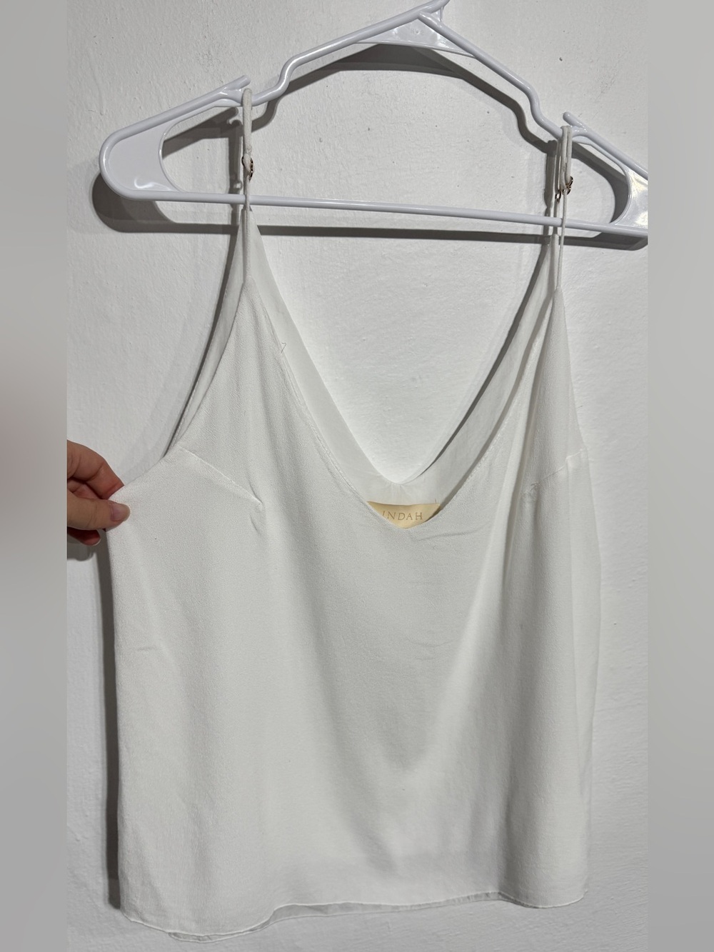 INDAH from Revolve Classic White V-Neck Spaghetti Strap Top M/L - Picture 5 of 7
